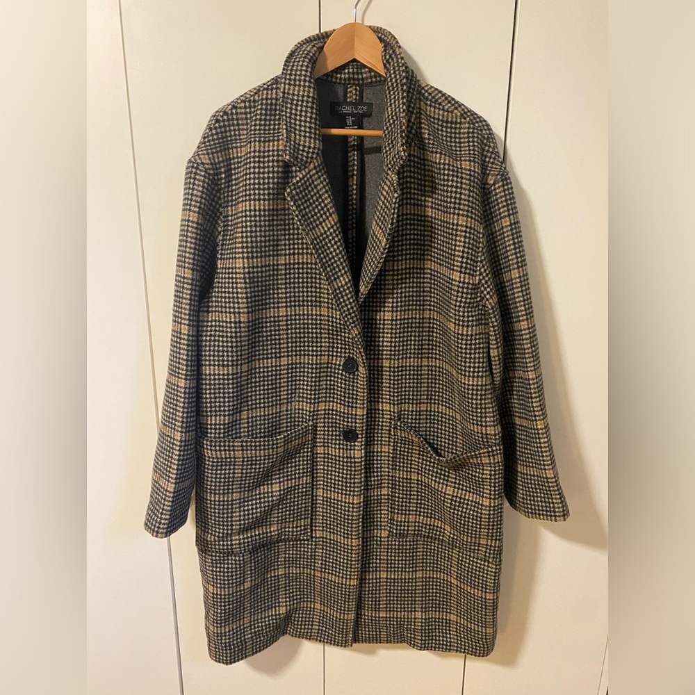 Rachel Zoe Plaid Oversized Coat Size XL
